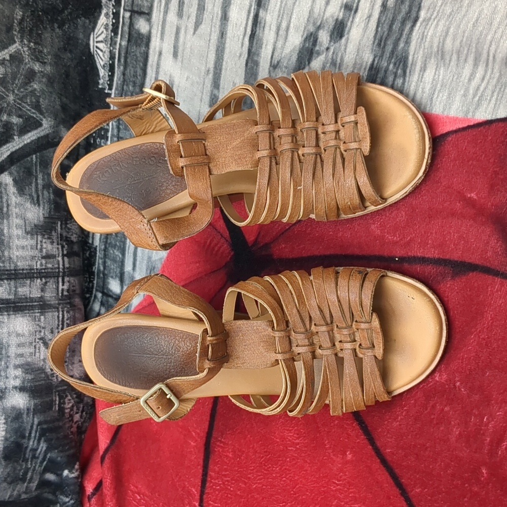 Kork-ease Cognac Leather Sandals 9